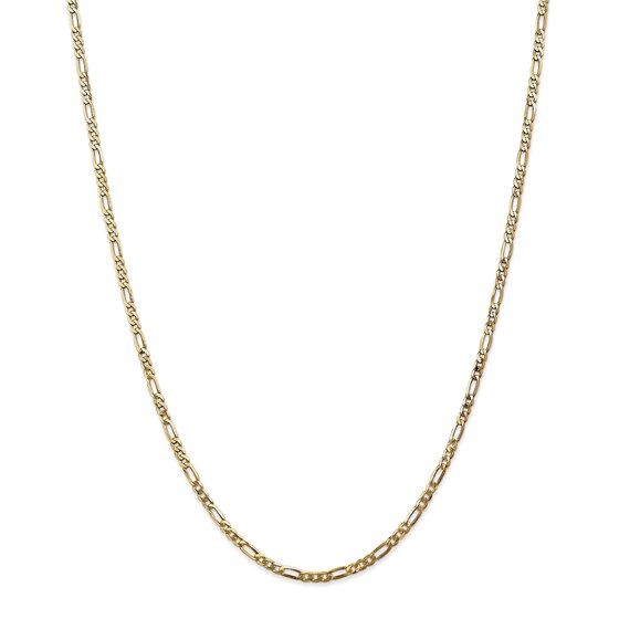 14k Gold 2.75 mm Flat Figaro Chain Necklace - 24 in. 14k Gold 2.75 mm Flat Figaro Chain Necklace - 24 in.